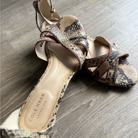 Cole Haan Snakeskin Ankle Strap Sandals – Size 7 - Picture 4 of 6